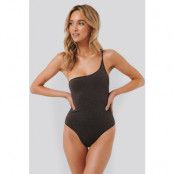 Trendyol Lurex One Shoulder Swimsuit - Brown
