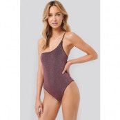 Trendyol Lurex One Shoulder Swimsuit - Purple
