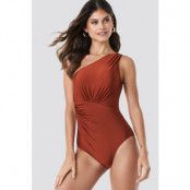 Trendyol Ruffle Detail Swimsuit - Brown