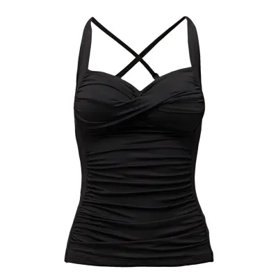 Twist Halter Singlet Tankini Baddräkt Svart Seafolly