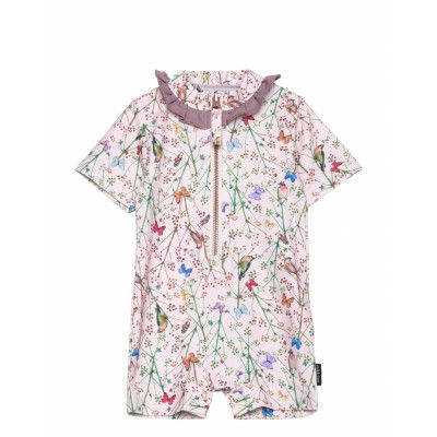 Mikk-line Uv Suit Frill Recycled Aop Rosa