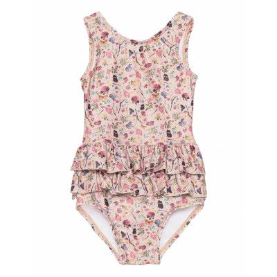 Uv Swimsuit Flower Baddräkt Badkläder Rosa Melton