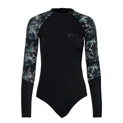W Bodysuit Rashguard Baddräkt Badkläder Svart Helly Hansen