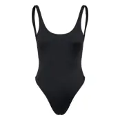 Weekday Low Back Scoop Neck Swimsuit Svart