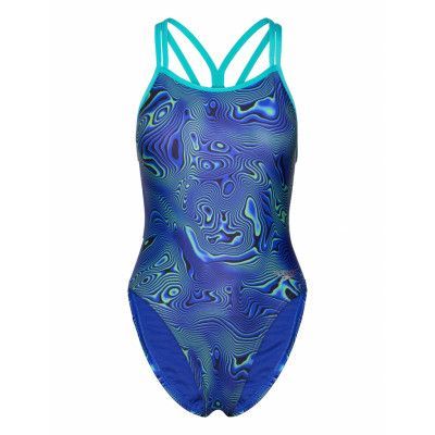 Womens Allover Digital Starback Sport Swimsuits Blue Speedo