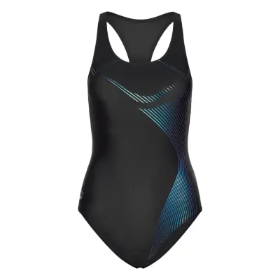 Arena Women's Arena Graphic Swimsuit Y Back Black Svart