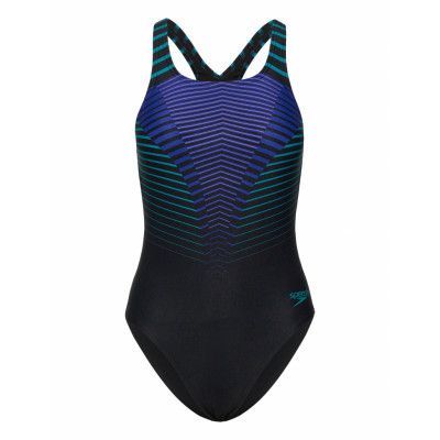 Womens Digital Printed Medalist *Villkorat Erbjudande Baddräkt Badkläder Svart Speedo