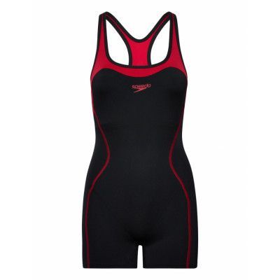 Womens Panel Legsuit Baddräkt Badkläder Svart Speedo