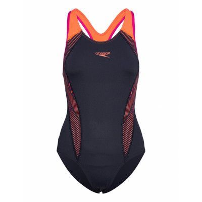 Womens Placement Laneback Sport Swimsuits Navy Speedo