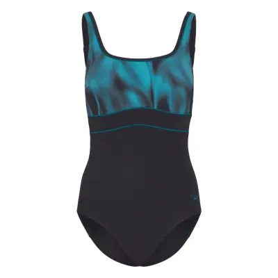 Womens Shaping Contoureclipse Printed 1 Piece Sport Swimsuits Svart Speedo