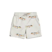 Airplane Aop Swim Shorts Badshorts Grå Mini Rodini