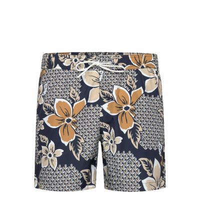 J. Lindeberg Banks Floral Swim Trunks Marinblå