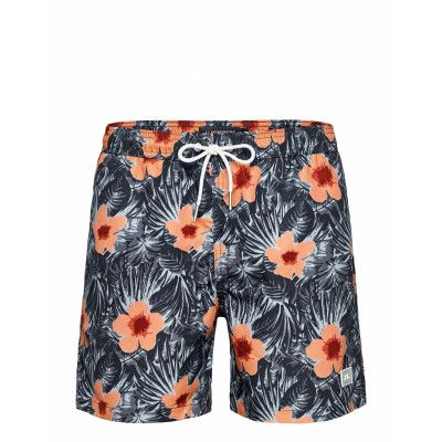 Banks Pattern Swim Trunks Badshorts Blå J. Lindeberg
