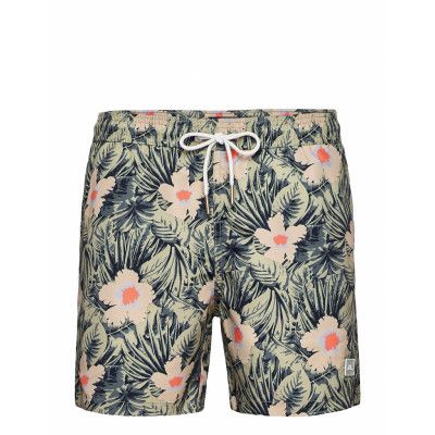 Banks Pattern Swim Trunks Badshorts Blå J. Lindeberg
