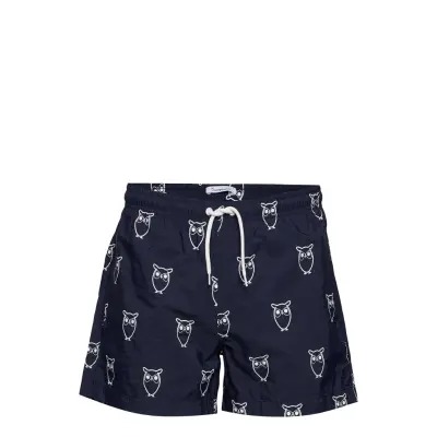 Bay All-Over Owl Swimshorts - Grs/V Badshorts Blå Knowledge Cotton Apparel