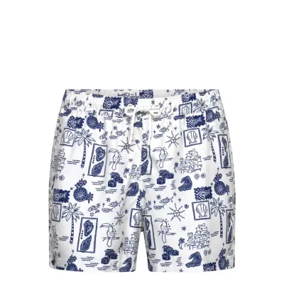 Björn Borg Borg Print Swim Shorts - White - XL
