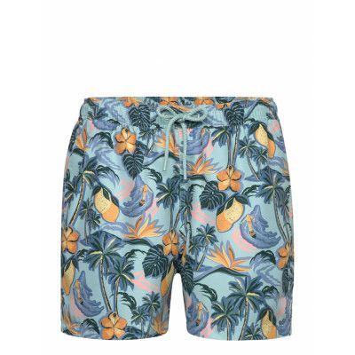 Borg Print Swim Shorts Badshorts Blue Björn Borg