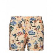 Borg Print Swim Shorts *Villkorat Erbjudande Badshorts Creme Björn Borg