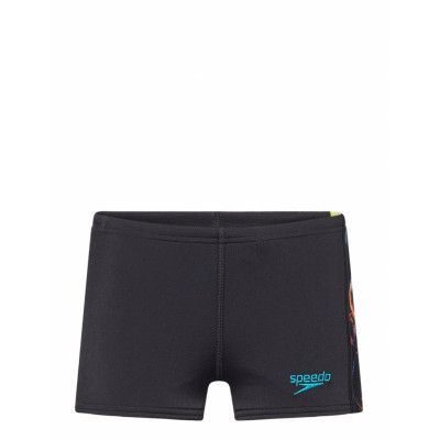 Boys Digital Panel Aquashort Sport Swimshorts Black Speedo