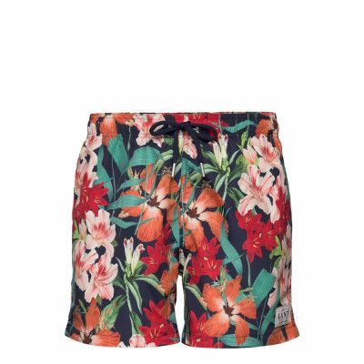 Cf Floral Print Swim Shorts Badshorts Marinblå GANT