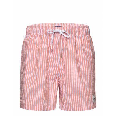 Cf Seersucker Swim Shorts Badshorts Orange GANT