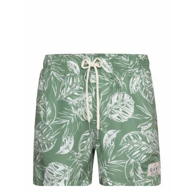 Cf Tropical Leaves Print Sw Shorts Badshorts Grön GANT