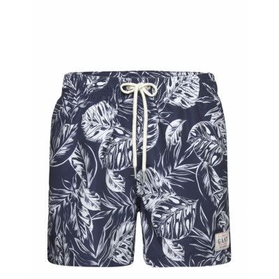 Cf Tropical Leaves Print Sw Shorts Badshorts Marinblå GANT