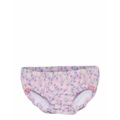 Coated Swim Pant Aop Swimwear Nappie Briefs Rosa Polarn O. Pyret