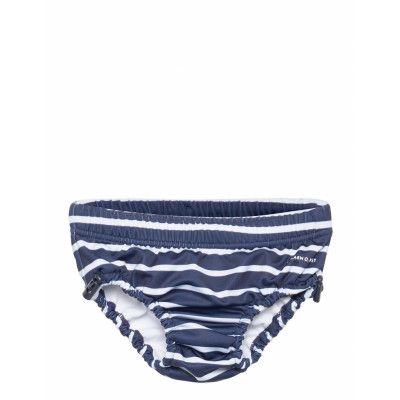 Coated Swim Pant Striped Badshorts Blå Polarn O. Pyret