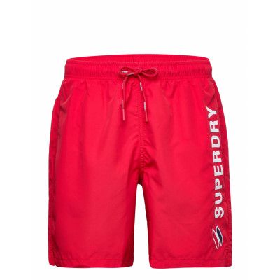 Code Applque 19Inch Swim Short Badshorts Röd Superdry