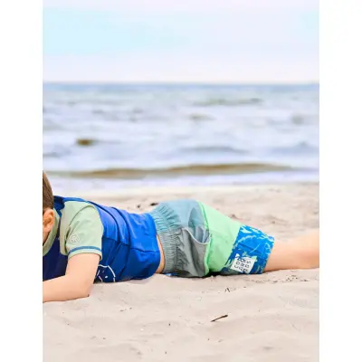 Color Kids Swim Long Shorts, Colorblock - Green - 116