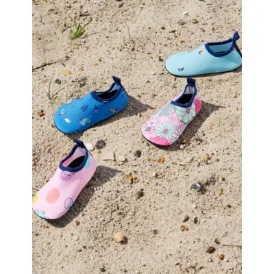 Color Kids Swim Shoes, Aop - Blue - 26/27