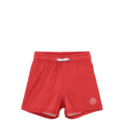 Color Kids Swim Shorts, Solid Röd