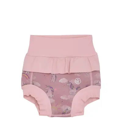 Color Kids Trunks W. Frills, Flower Aop - Pink - 74
