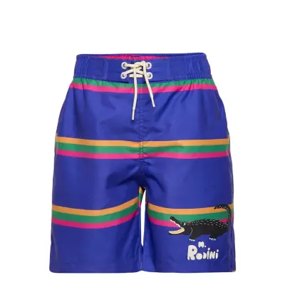 Crocodile Swim Shorts Badshorts Blå Mini Rodini