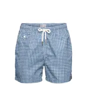 Duke Check Bathing Trunks Badshorts Blå Morris