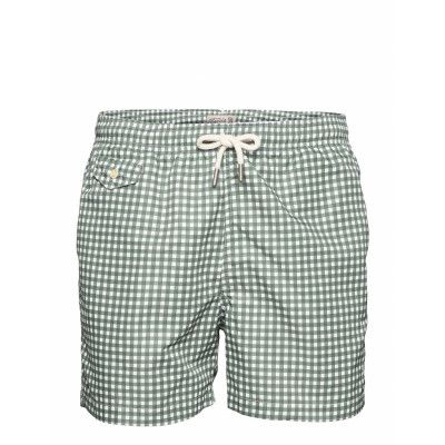 Duke Check Bathing Trunks Badshorts Grön Morris
