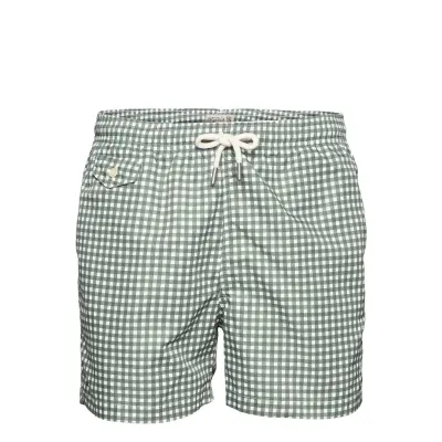 Duke Check Bathing Trunks Badshorts Grön Morris