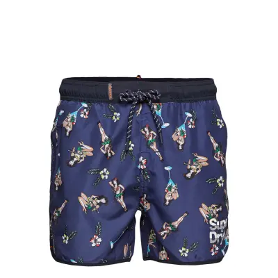 Echo Racer Swim Short Badshorts Blå Superdry