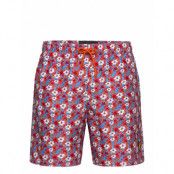 Lyle & Scott Floral Print Resort Swim Shorts Röd