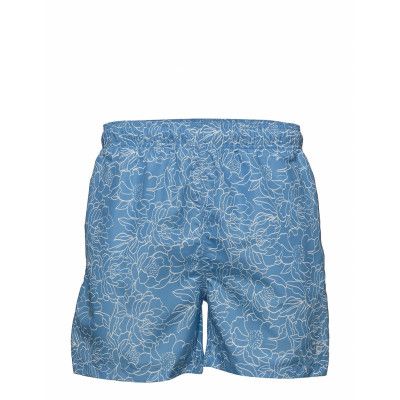 Full Bloom Outline Swim Shorts C.F. Badshorts Blå GANT