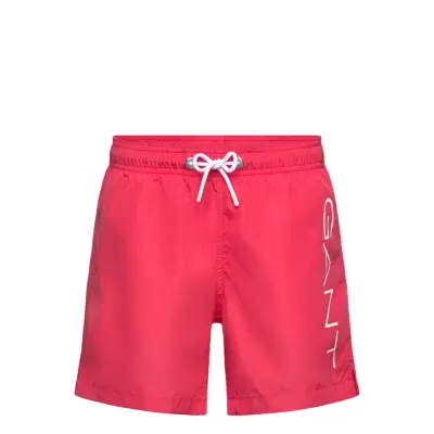 Gant Logo Lightweight Swim Shorts - Red - 134-140