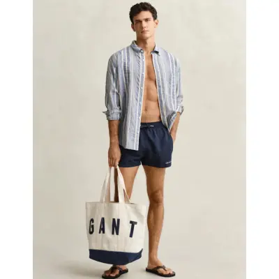 GANT Quick Dry Logo Swim Shorts - Navy - S