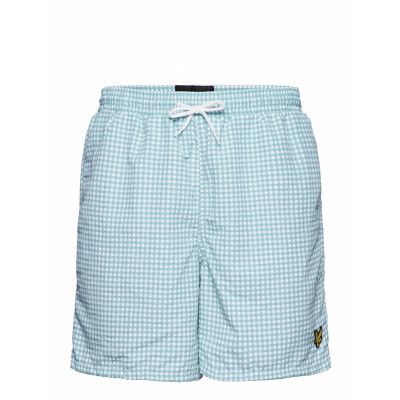 Gingham Swim Short Badshorts Blå Lyle & Scott
