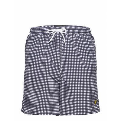 Gingham Swim Short Badshorts Blå Lyle & Scott