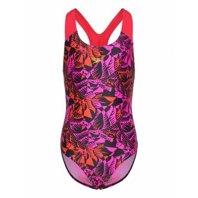 Girls Digital Allover Splashback Sport Swimsuits Rosa Speedo