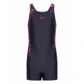 Girls Hyperboom Splice Legsuit Sport Swimsuits Navy Speedo