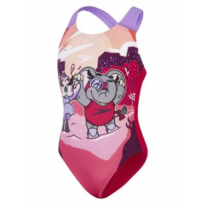 Speedo Girls Learn To Swim Printed Crossback Rosa