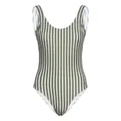 H2O Stripe Swimsuit - Khaki green - L