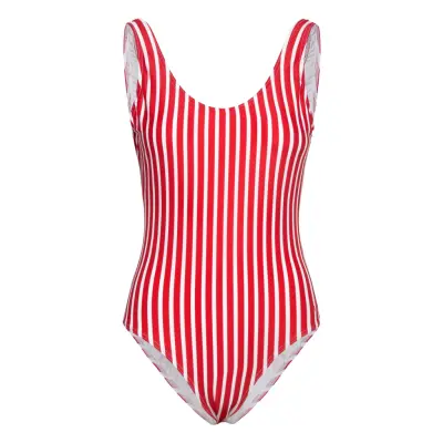 H2O Stripe Swimsuit - Red - M